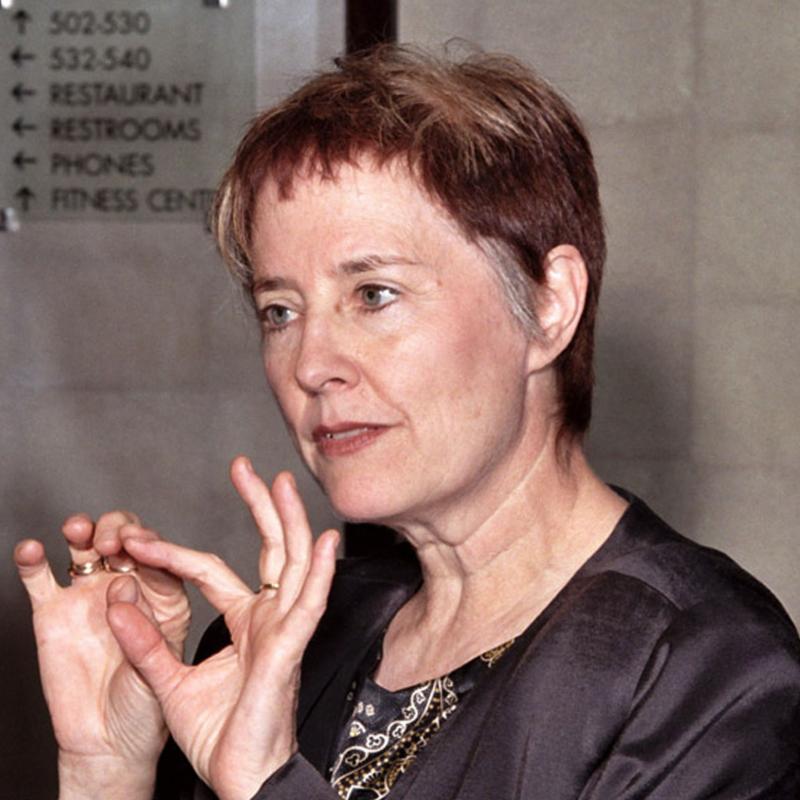 Famous chef Alice Waters of Chez Panisse gestures with her hands