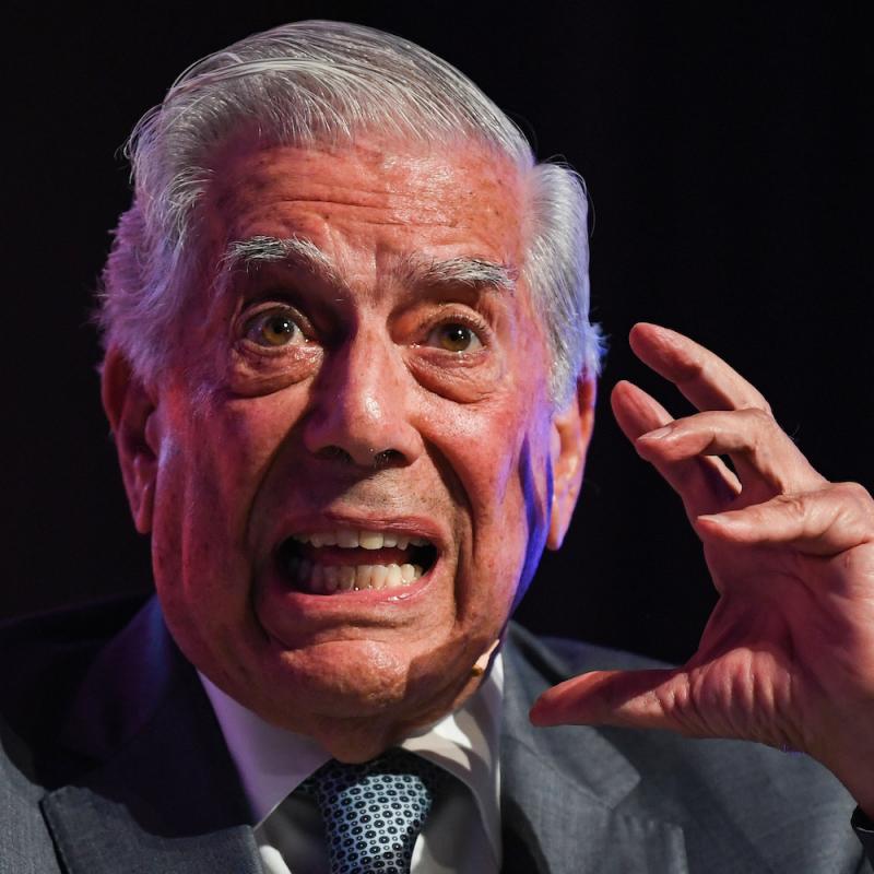 Peruvian writer and politician Mario Vargas Llosa
